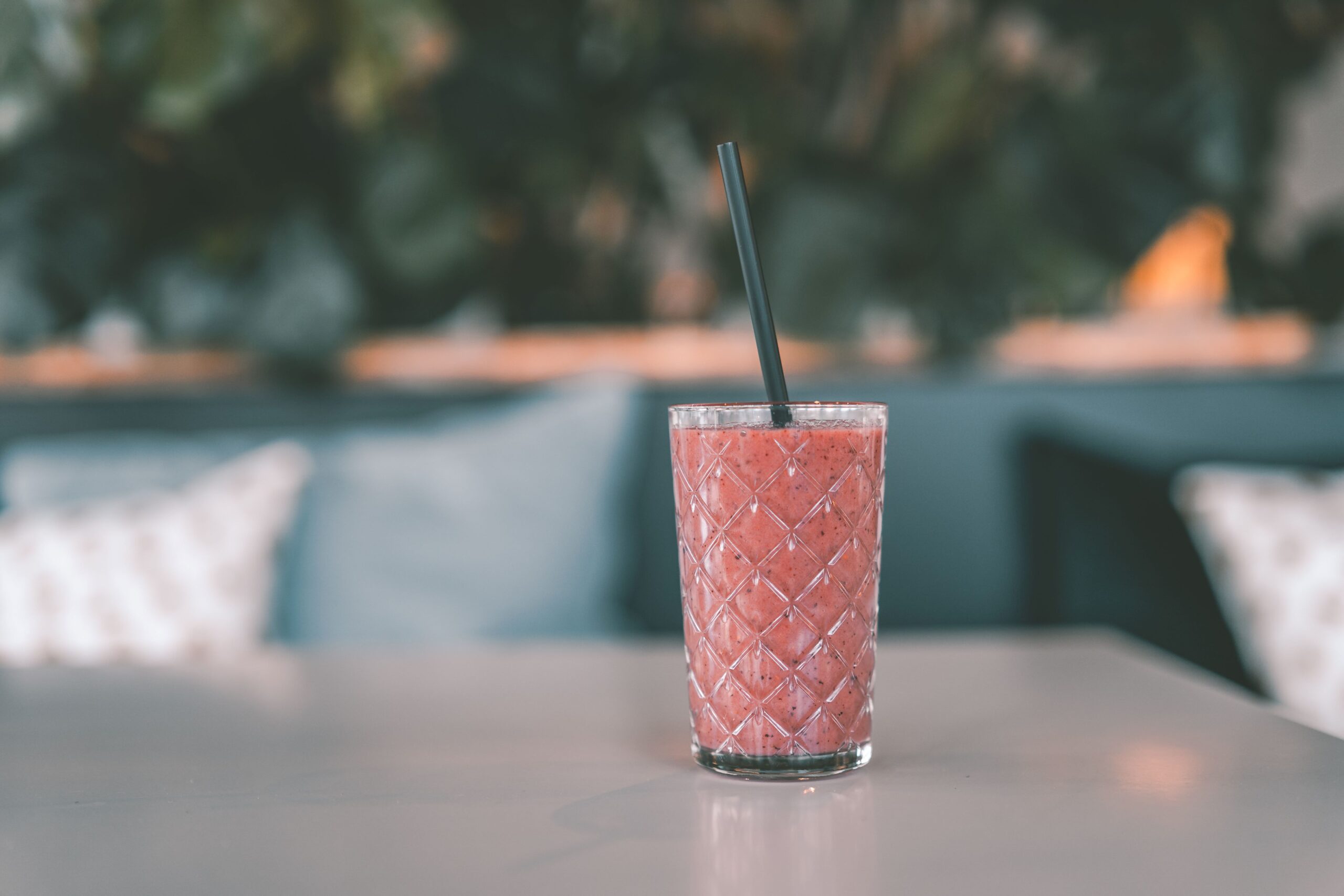 close up van aardbeien smoothie